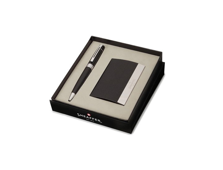 BOLIGRAFO CROSS SHEAFFER 300 LACA NEGRA BRILLANTE + PORTA TARJETAS