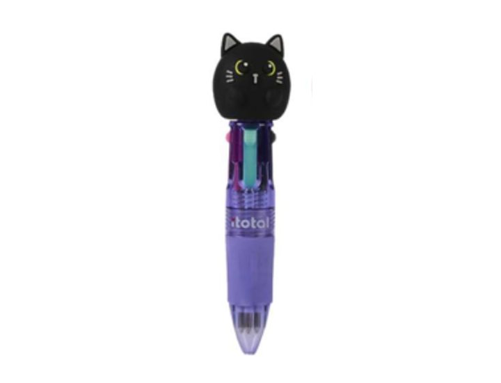 BOLIGRAFO GATO CUATRO COLORES NEGRO