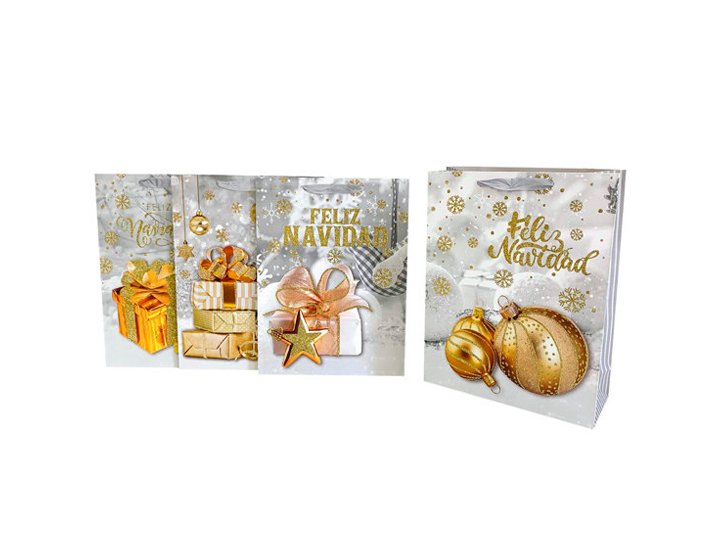 BOLSA FANTASIA PEQUEA NAVIDAD PLATA/DORADA