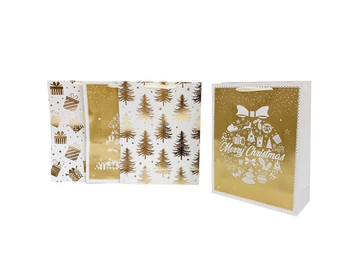 BOLSA REGALO FANTASIA MEDIANA NAVIDAD ORO