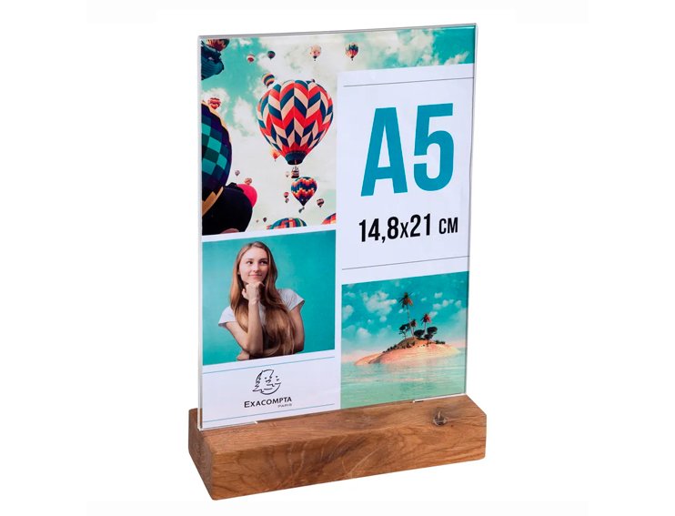EXPOSITOR CATALOGO VERTICAL DINA5 SOPORTE MADERA EXACOMPTA