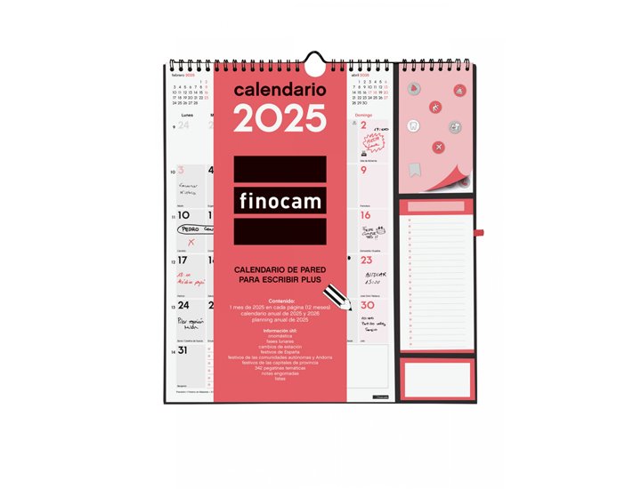 CALENDARIO DE PARED ESPIRAL 215X325 MM FINOCAM NEUTRO PARA ESCRIBIR