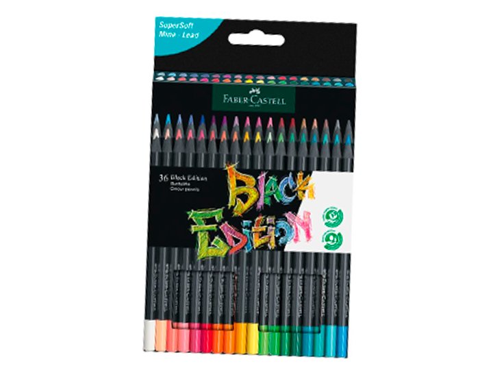 LAPIZ FABER CASTELL BLACK EDITION CAJA CARTON  36 COLORES