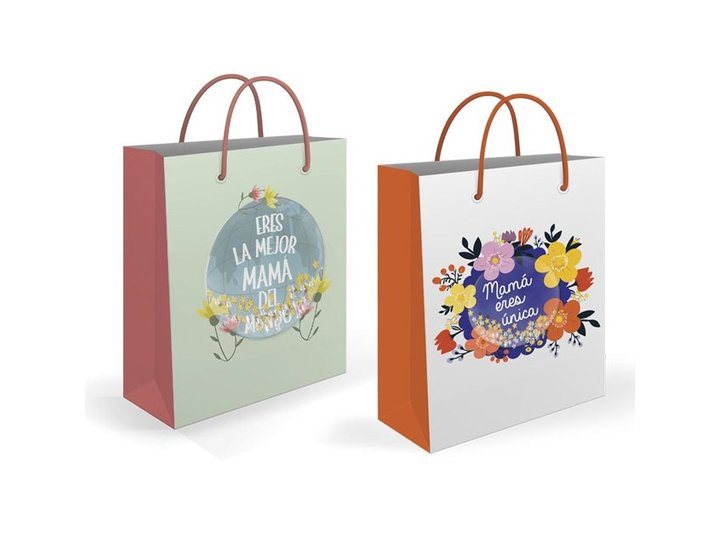 BOLSA REGALO MAMA 26x32 Cm PAPEL 2 MODELOS SURTIDOS