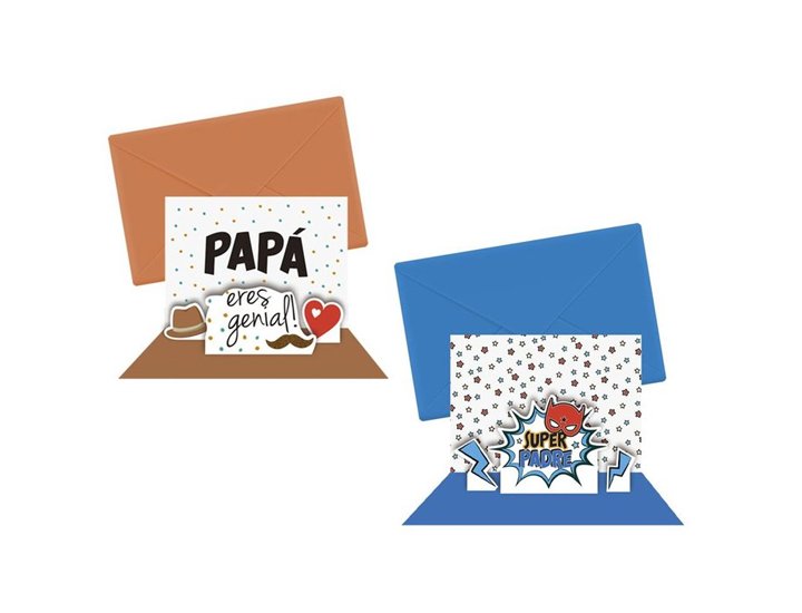 TARJETA FELICITACION PAPA 2 MODELOS SURTIDOS