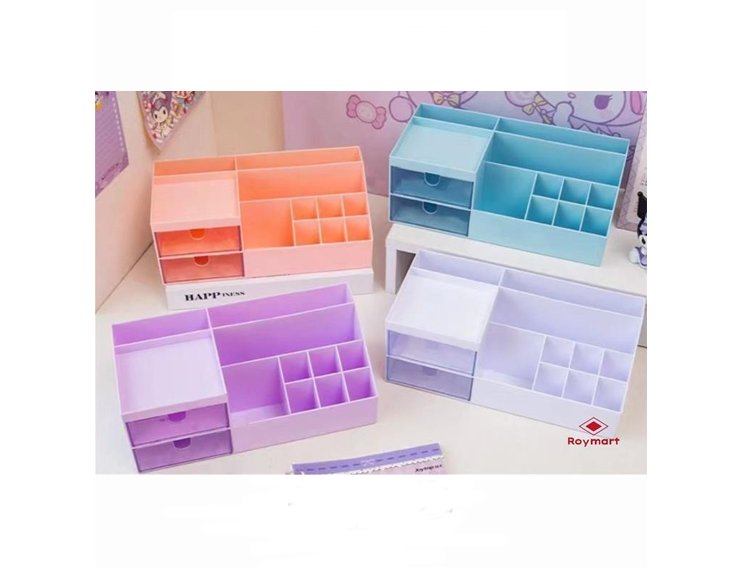 ORGANIZADOR SOBREMESA HORIZONTAL 2 CAJONES 4 COLORES