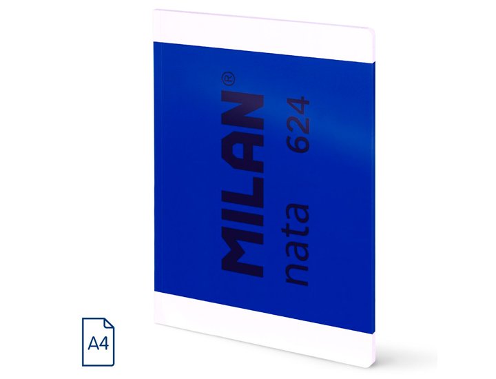 BLOC ENCOLADO DINA4 48 HOJAS 95 GRAMOS TAPA BLANDA MILAN NATA 624 AZUL LINEAS HORIZONTAL
