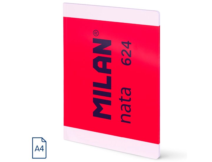 BLOC ENCOLADO DINA4 48 HOJAS 95 GRAMOS TAPA BLANDA MILAN NATA 624 ROSA LINEAS HORIZONTAL