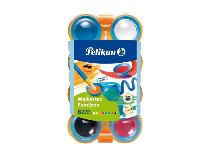 ACUARELA PELIKAN KIDS ESTUCHE DE 8 COLORES + PINCEL HOBBIES