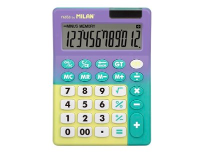 CALCULADORA MILAN SOBREMESA 12 DIGITOS SUNSET Blister Lila/Verde