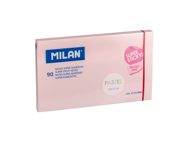 BLOC ADHESIVO 076X127 MILAN PASTEL ROSA