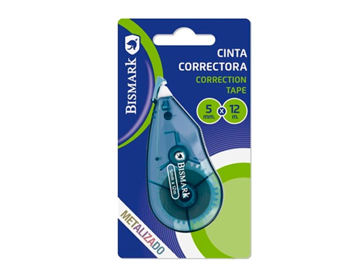 CORRECTOR CINTA 5MMX12Metros BISMARK COLOR METALICO