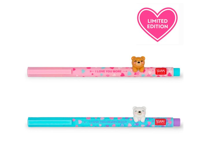 BOLIGRAFO GEL 0.5MM LEGAMI SET DE 2 EDICIN SAN VALENTN - BEARY IN LOVE