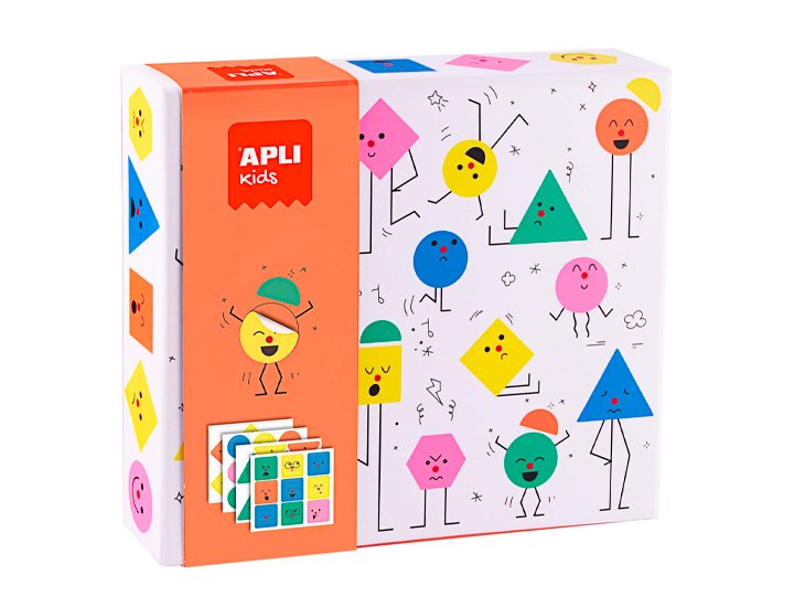 JUEGO EDUCATIVO APLI CAJA PEGATINAS GEOMETRICOS EMOCIONES