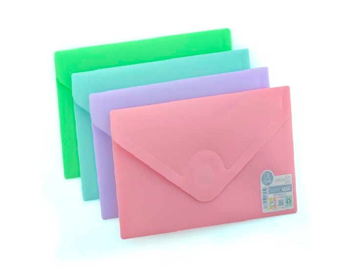 DOSSIER SOBRE CON BROCHE RECIBOS Polipropileno OFFICE BOX COLORES PASTEL SURTIDOS