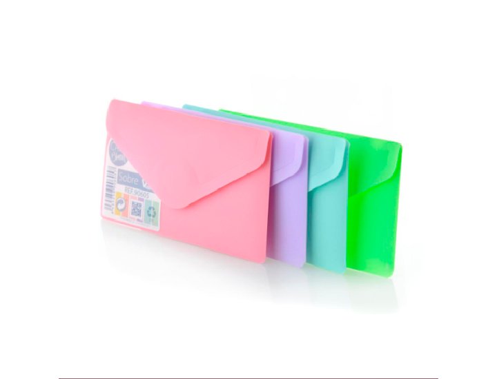 DOSSIER SOBRE CON BROCHE TARJETA Polipropileno OFFICE BOX COLORES PASTEL SURTIDOS