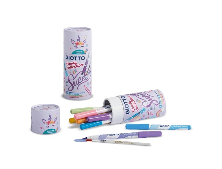 ROTULADOR GIOTTO SOFT BRUSH CANDY TUBO 12 COLORES