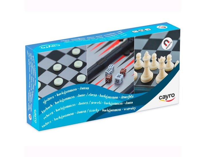JUEGO DE MESA AJEDREZ-DAMAS-BACKGAMMON MAGNETICO CAYRO