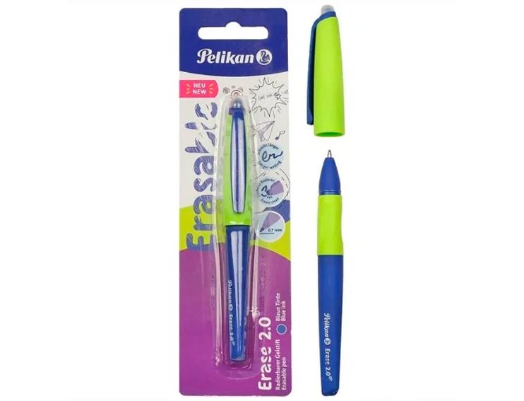 BOLIGRAFO BORRABLE ERGONOMICO PELIKAN SOFT 0,7MM BLISTER AZUL
