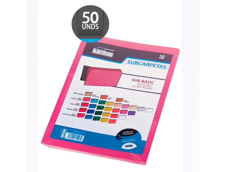 SUBCARPETA ARCHIVO FOLIO INTENSO 180Gr ROSA
