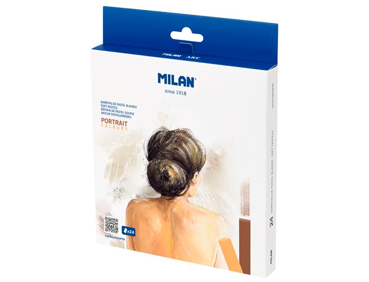 PASTEL BLANDO CAJA CARTON 24 COLORES RETRATO MILAN