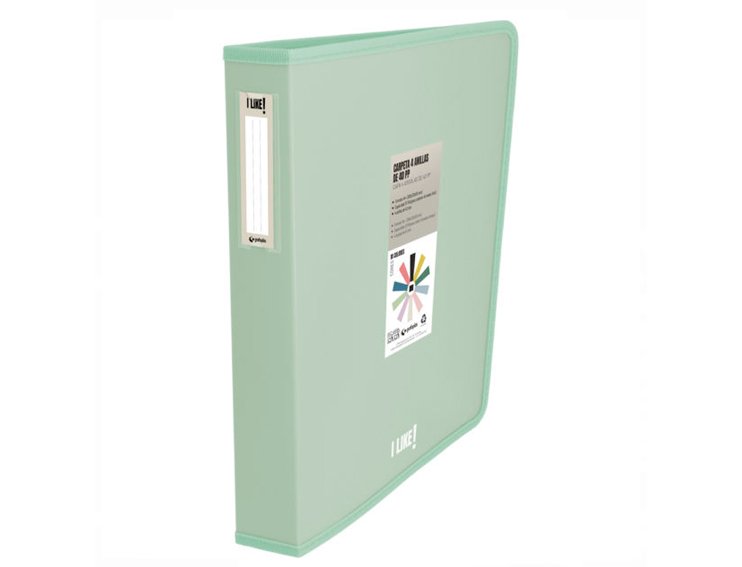CARPETA 4 ANILLAS 40MM DINA4+ PP LIKE GRAFOPLAS VERDE CLARO