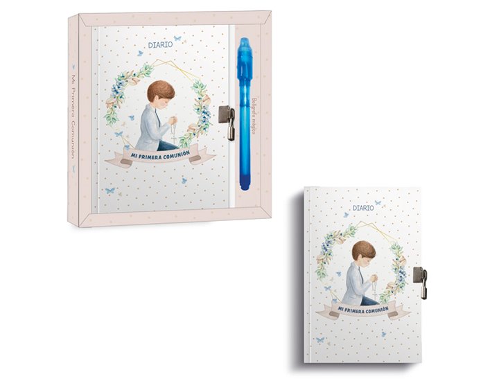 LIBRO MI DIARIO PRIMERA COMUNION NIO + BOLIGRAFO MAGICO