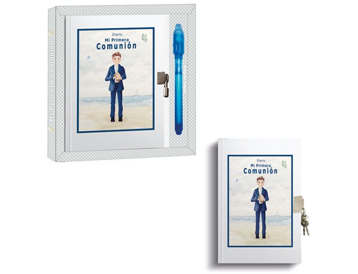 LIBRO MI DIARIO PRIMERA COMUNION NIO PLAYA + BOLGRAFO MGICO