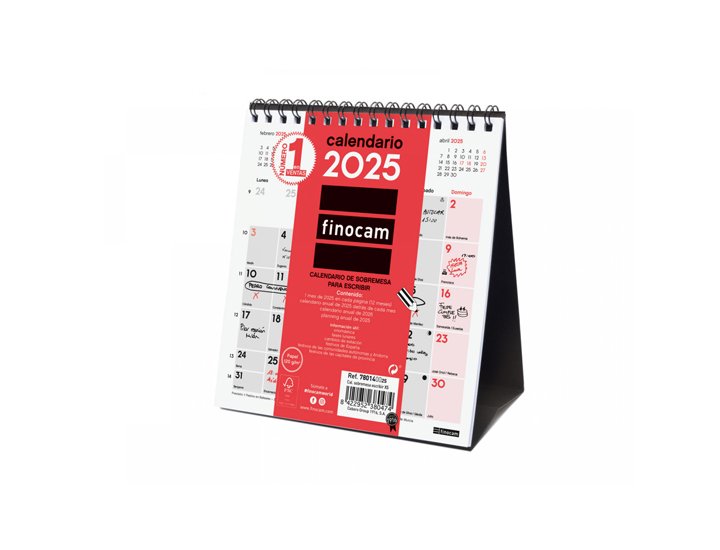 CALENDARIO ESPIRAL SOBREMESA 140X150 MM FINOCAM NEUTRO PARA ESCRIBIR