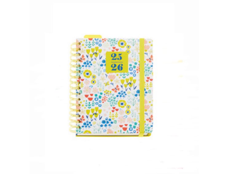 AGENDA ESCOLAR ESPIRAL 164X218 MM TAPA CARTON DIA PAGINA ANNE LEHMAN SPRING