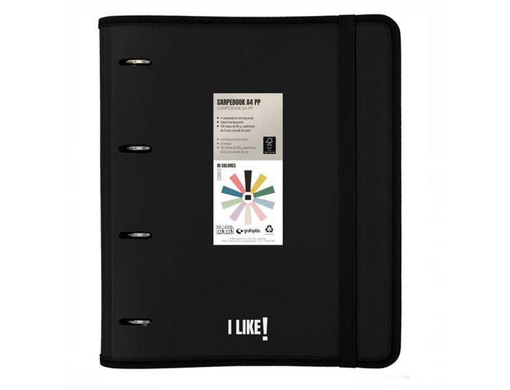 CARPEBOOK 4 ANILLAS 35MM DINA4 PP LIKE GRAFOPLAS NEGRO