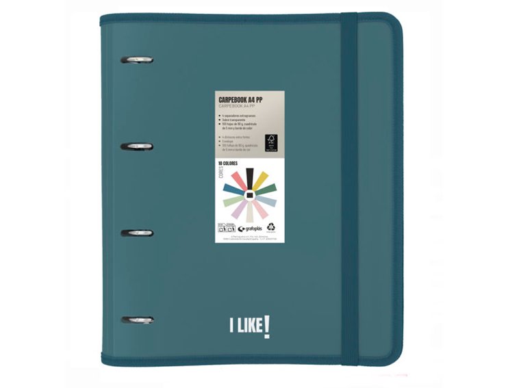 CARPEBOOK 4 ANILLAS 35MM DINA4 PP LIKE GRAFOPLAS AZUL OSCURO
