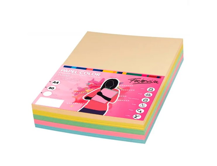 PAPEL IRIS DINA4 PACK 100 HOJAS 10 COLORES SURTIDOS Pasteles