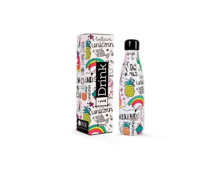 BOTELLA TERMICA 500 ML I-DRINK UNICORNIO 3D GRAFICA