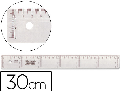 REGLA PLASTICO CRISTAL 30 CMS Faibo