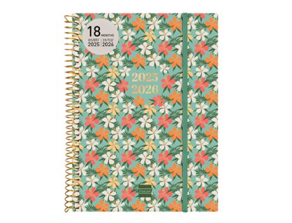 AGENDA 18 MESES ESPIRAL 155X212 MM 2 DIAS PAGINA FINOCAM DAISY
