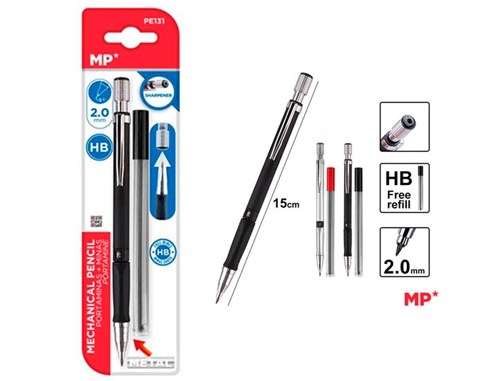 PORTAMINAS NEGRO CROMADO 2MM