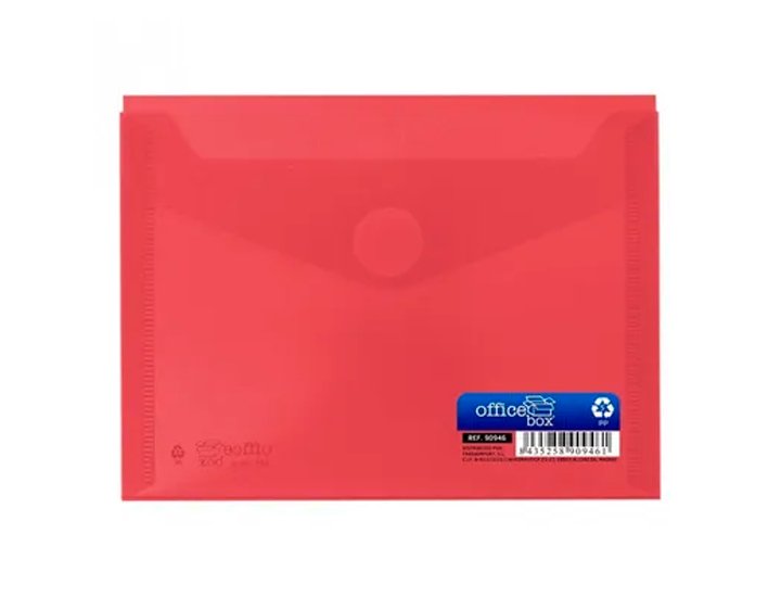 DOSSIER BOLSA VELCRO DINA6 OFFICE BOX TRANSPARENTE ROJO