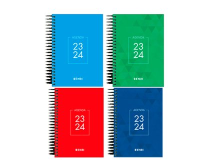 AGENDA ESCOLAR ESPIRAL 120X180 MM OCTAVO DIA PAGINA TAPA EXTRADURA ENRI BASIC IDENTITY