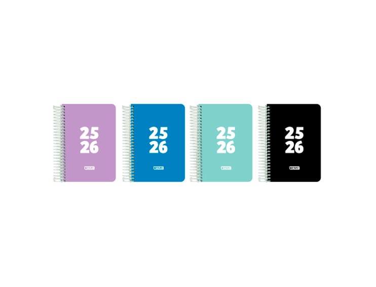 AGENDA ESCOLAR ESPIRAL 120X180 MM OCTAVO DIA PAGINA TAPA PLASTICO ENRI BASIC TEENS