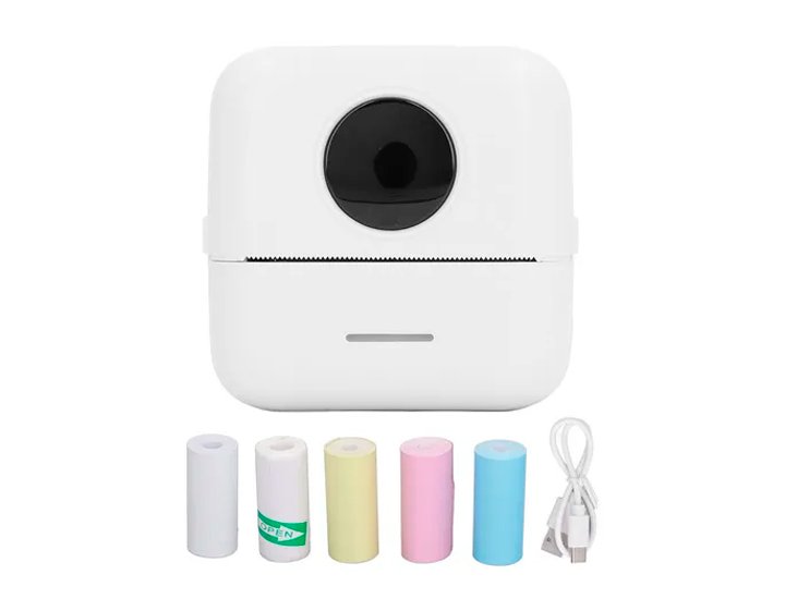 IMPRESORA MINI PORTATIL TERMICA BLANCO/NEGRO
