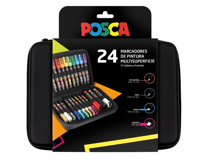 ESTUCHE ROTULADOR UNI BALL POSCA 24 Unidades
