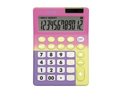 CALCULADORA MILAN SOBREMESA 12 DIGITOS SUNSET Blister Rosa/Amari
