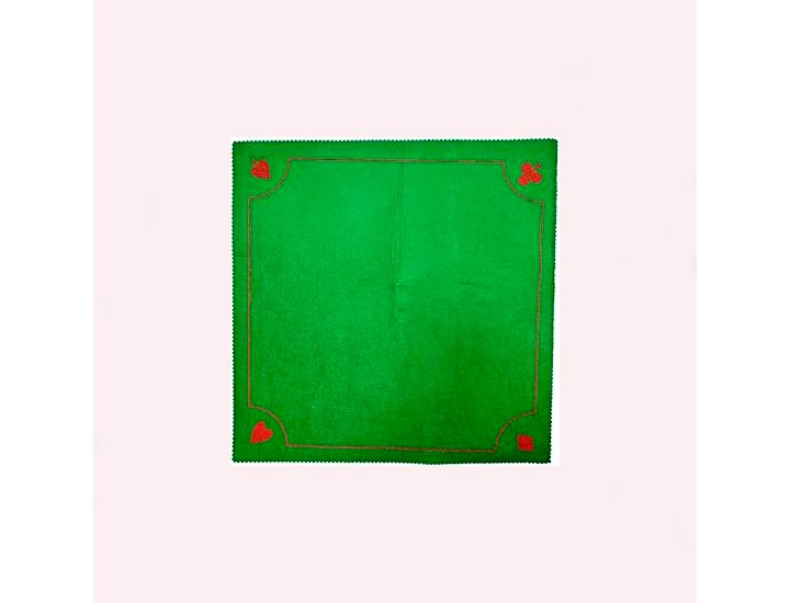 JUEGO TAPETE VERDE 50X50 CM SOBREMESA POKER