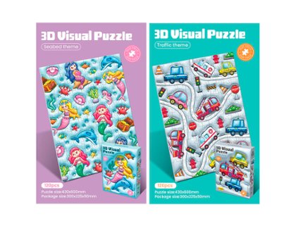 JUEGO EDUCATIVO PUZZLE INFANTIL 120 PIEZAS SIRENAS/COCHES