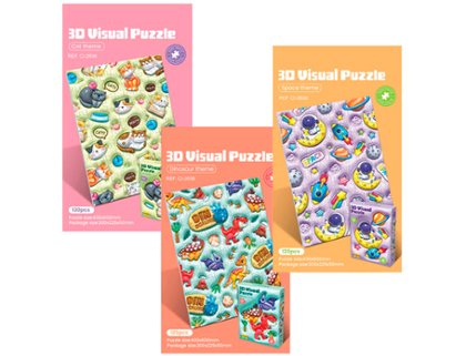 JUEGO EDUCATIVO PUZZLE INFANTIL 120 PIEZAS ESPACIO/DINOS/GATOS