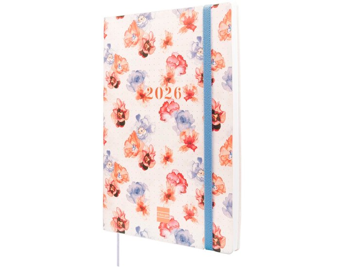 AGENDA 16 MESES ENCUADERNADA 104X204 MM Semana Vista FINOCAM DOTTED BLOOM
