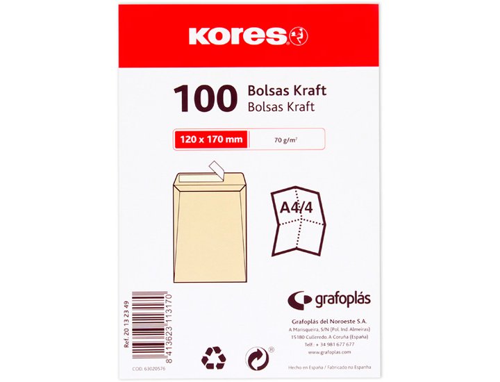 BOLSA KRAFT 229X324 PACK 50 Unidades