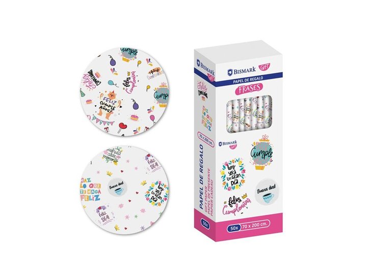 PAPEL REGALO ROLLO 70X200 CM FRASES