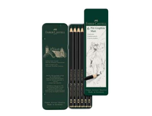 LAPIZ FABER CASTELL PITT MATE CAJA METALICA 6 PIEZAS